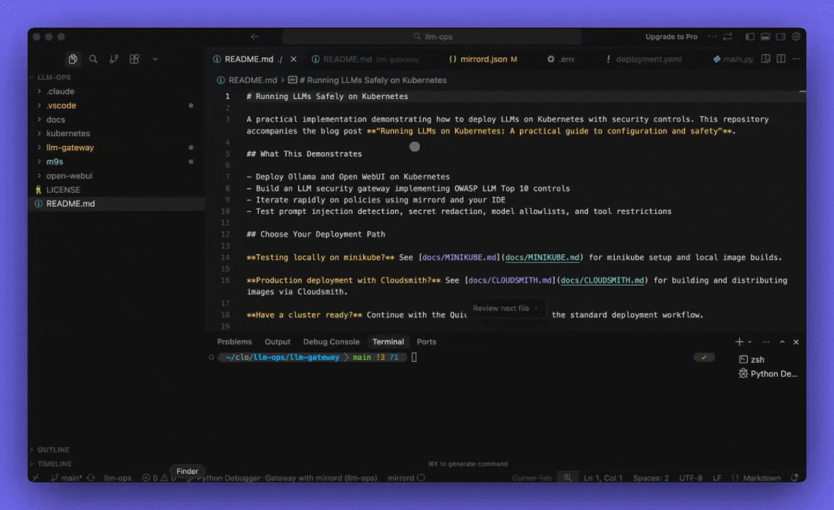 mirrord development workflow