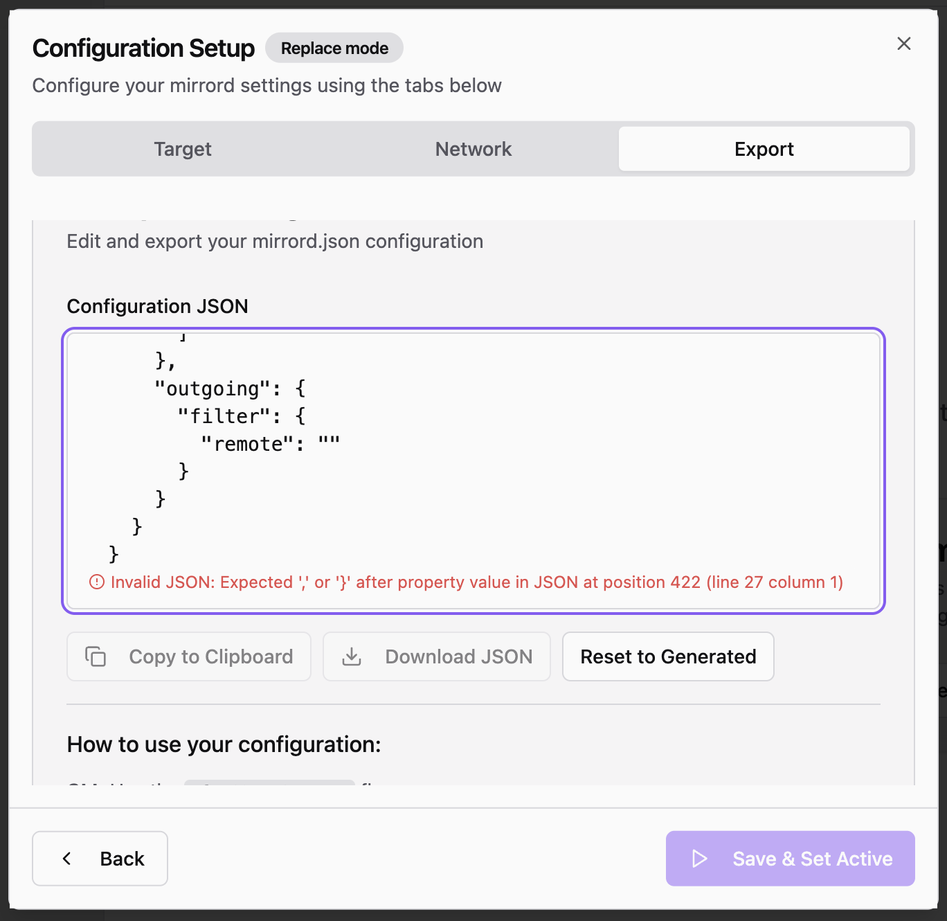 image showing input validation for JSON