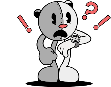 Confused bear character