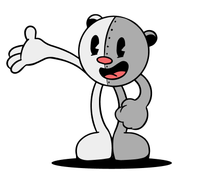 Happy bear character